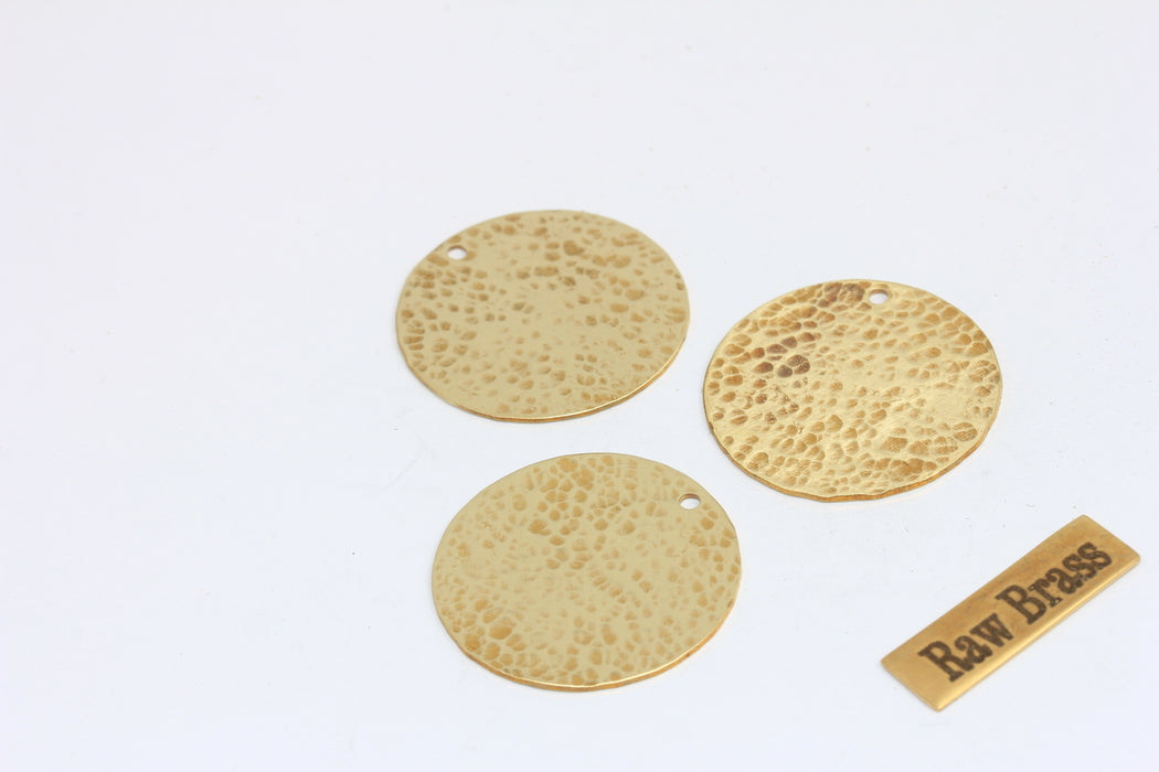 29 mm Ham Pirinç Çekiçlenmiş Madalyon, Pirinç Madalyon Kolye, MLS817