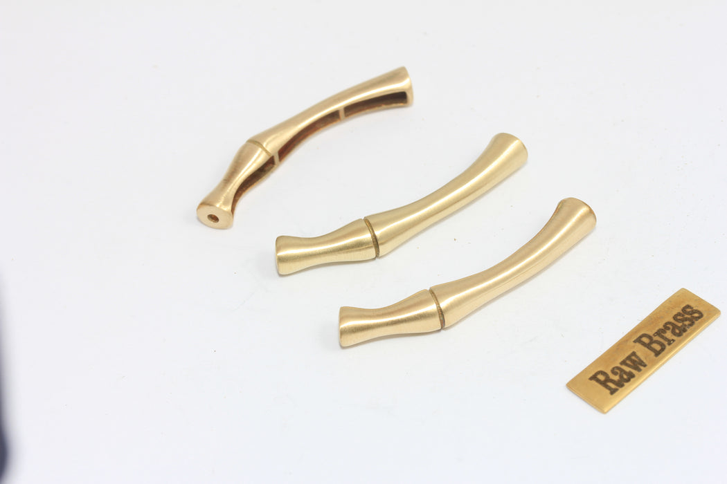 Ciondolo a forma di osso in ottone grezzo 4x44 mm, ciondolo per collana in bambù, barretta per bracciale, ciondolo a forma di scheletro, MLS642