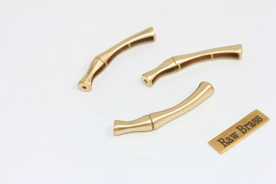 Ciondolo a forma di osso in ottone grezzo 4x44 mm, ciondolo per collana in bambù, barretta per bracciale, ciondolo a forma di scheletro, MLS642