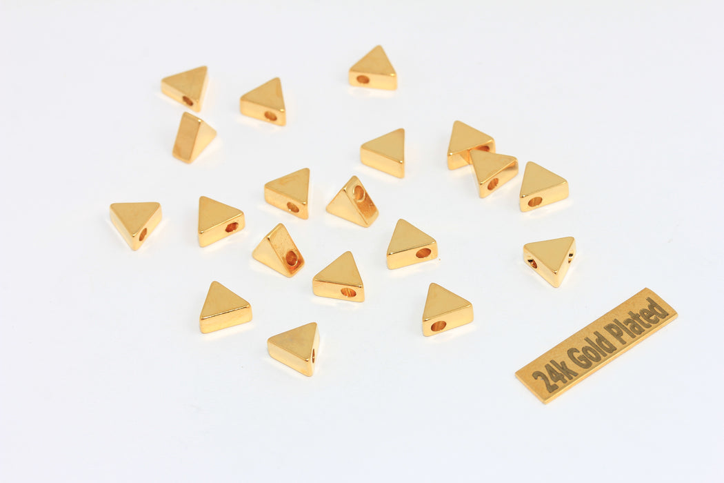 7x8mm 24k Shiny Gold Triangle Charms, Triangle Pendant,  BRT417