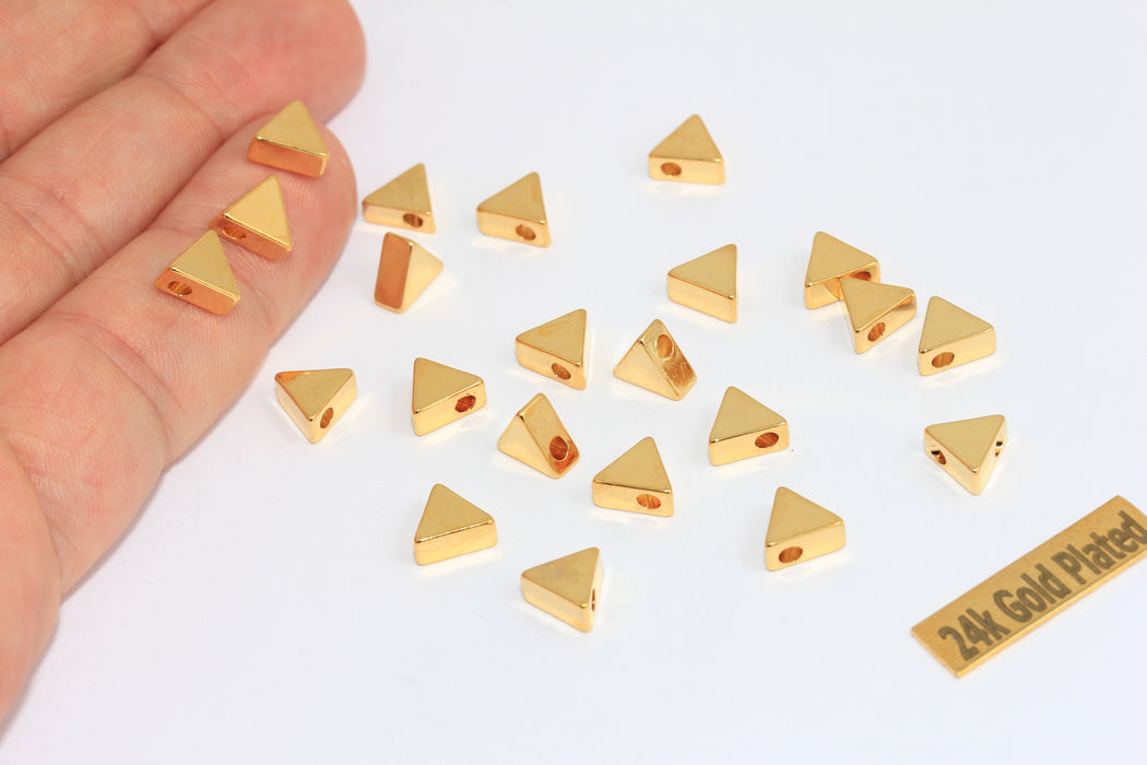7x8mm 24k Shiny Gold Triangle Charms, Triangle Pendant,  BRT417