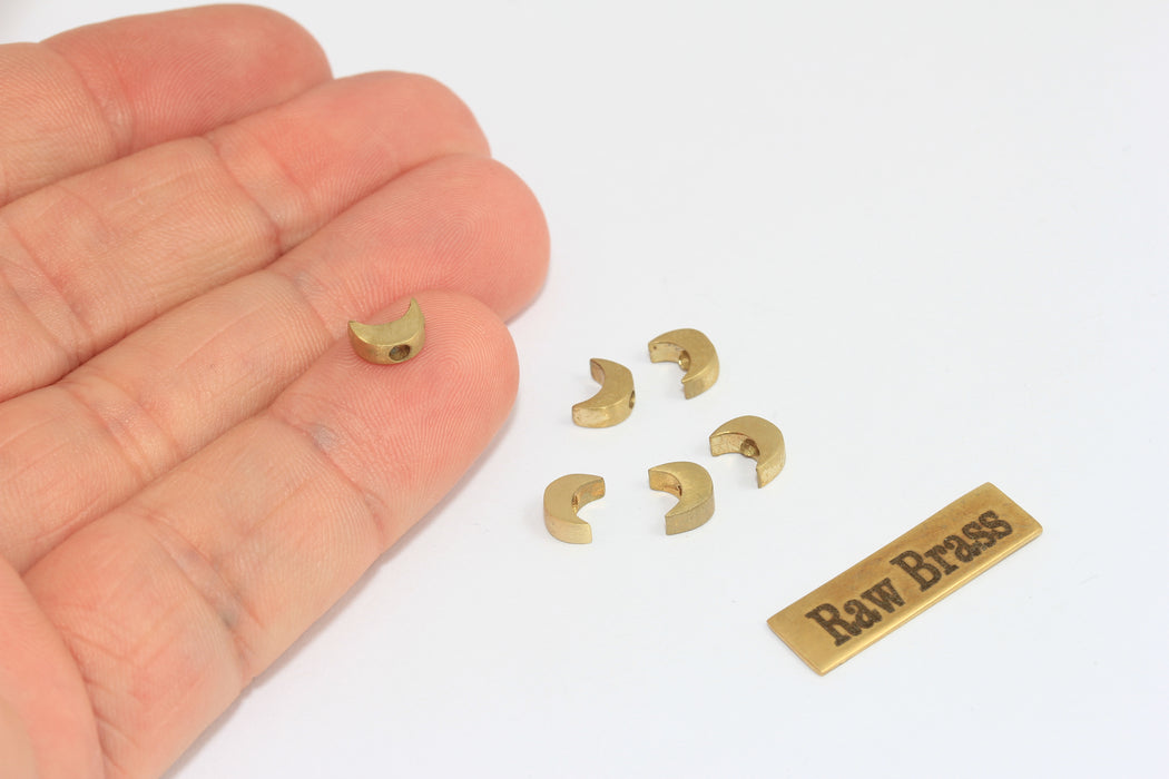 5x6mm Ham Pirinç Ay Tılsımları, Hilal Ay Tılsımı, MLS244