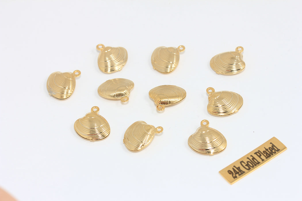 14 mm 24 ayar Parlak Altın Deniz Kabuğu Tılsımı, Deniz Kabuğu Tılsımı, Altın MLS717
