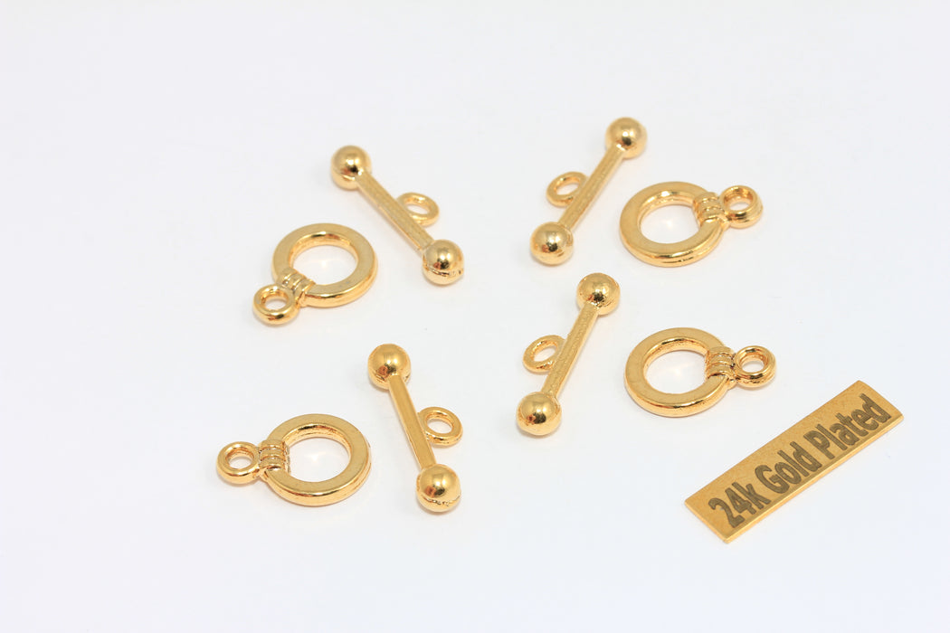12x23 mm Parlak Altın Toka, Halka T Çubuğu, Bağlantı Elemanları, BRT427