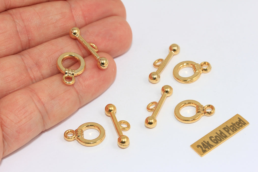 12x23 mm Parlak Altın Toka, Halka T Çubuğu, Bağlantı Elemanları, BRT427