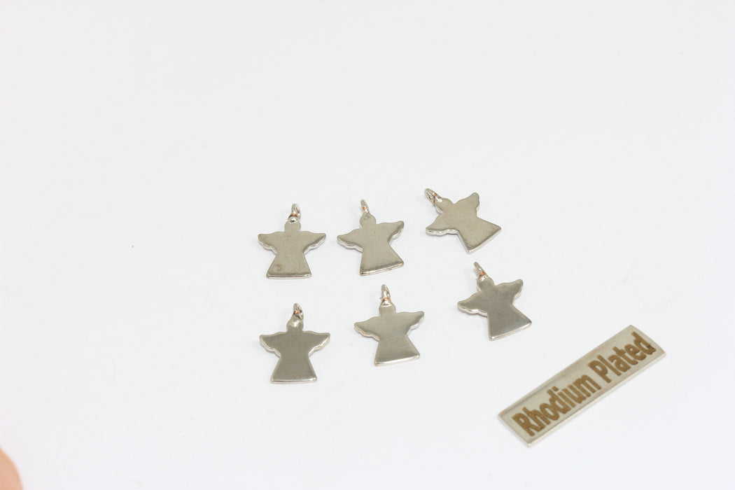 10x13mm Rhodium Plated Angel Charm, Tiny Angel Charm, Angel Jewelry, BRT261