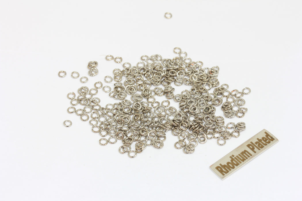 23 Ga 3 mm Rodyum Kaplamalı Halkalar, Gümüş Bağlantı Elemanı, Açık Halkalar, Toplu Gümüş Halkalar, Mücevher Yapım Malzemeleri, DFJ, BRT401