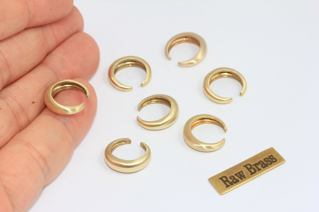 16mm Raw Brass Ear Cuffs, Ear Cuff Non Pierced, Hoops  MLS455