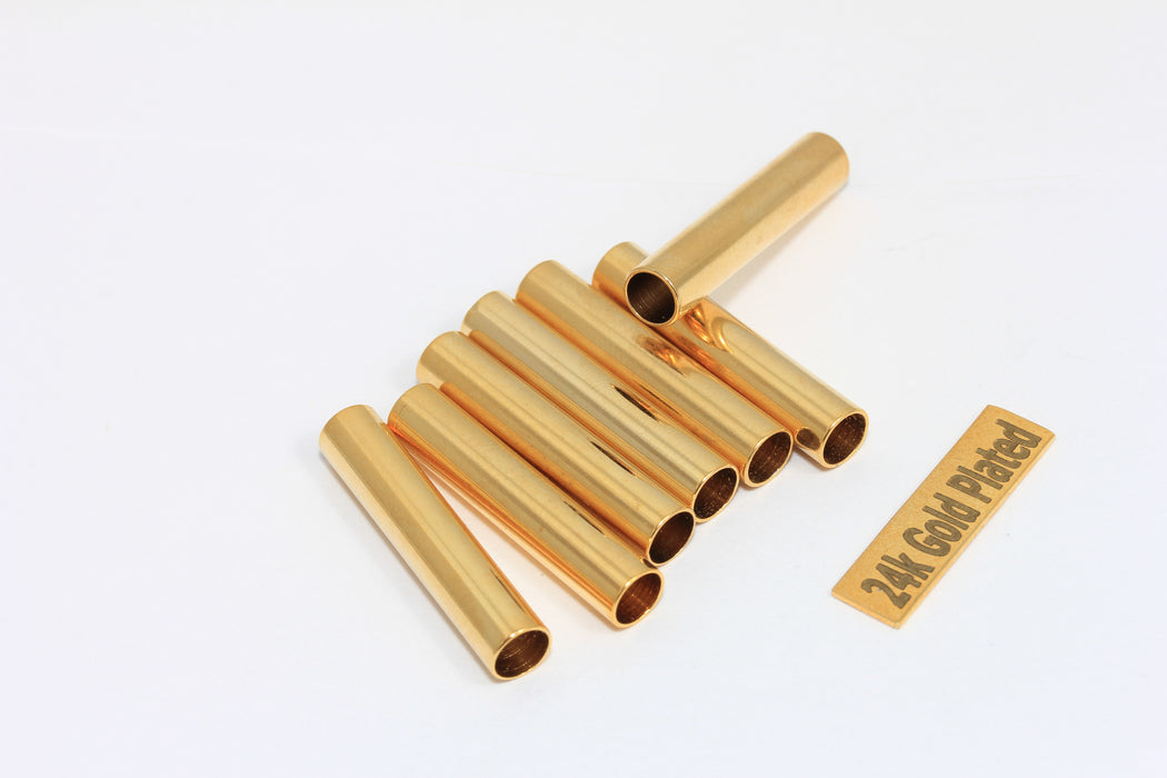6x30mm 24 Ayar Parlak Kaplama Altın Tüp Boncuklar, Tüp Takılar, Tüp Bilezikler, BRT354