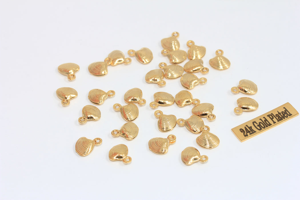 8x10mm 24 ayar Parlak Altın Deniz Kabuğu Tılsımı, Deniz Kabuğu Tılsımı, MLS740