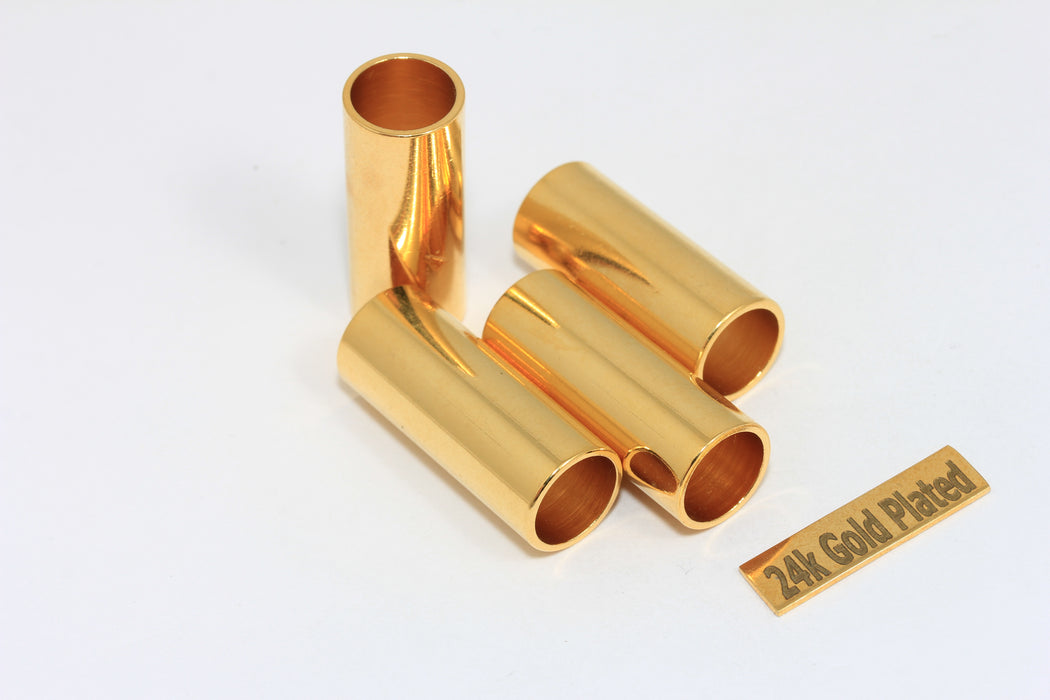 12x30mm 24k Shiny Plated Gold Tube Beads, Tube Charms, Solid Tubes, BRT366
