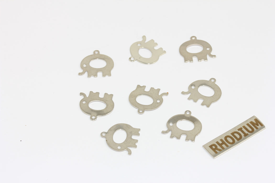 14mm Silver Plated Elephant Charm, Elephant Charm,  BRT313