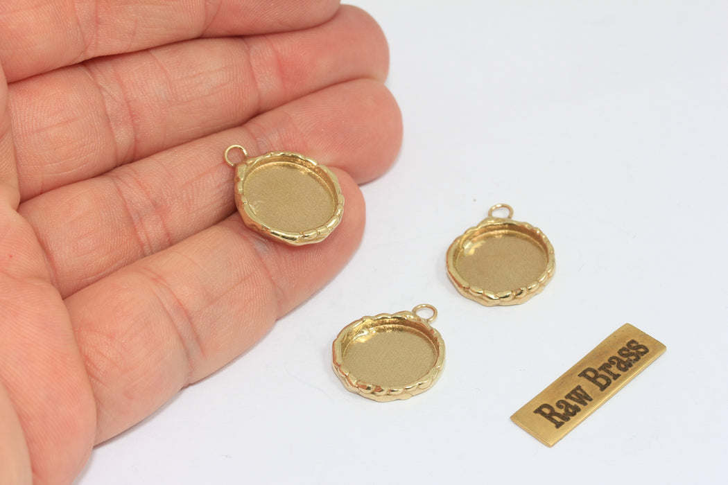 18x22mm Ham Pirinç Çerçeveler, Çerçeve Kolye, Çerçeve Ayarları, CHK85-6