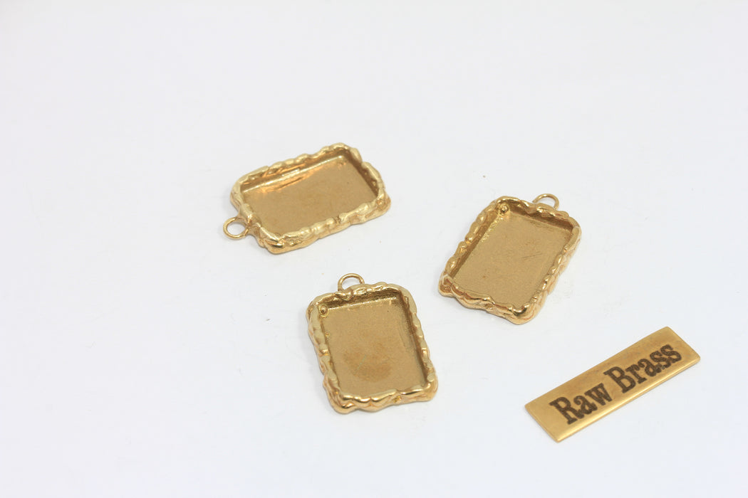 18x22mm Ham Pirinç Çerçeveler, Çerçeve Kolye, Çerçeve Ayarları, CHK85-6