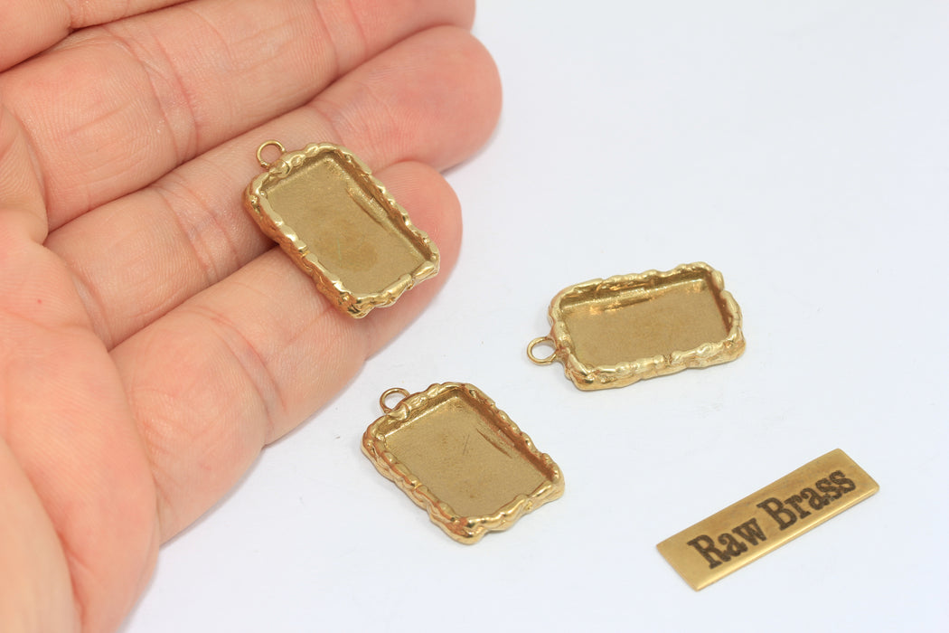 18x22mm Ham Pirinç Çerçeveler, Çerçeve Kolye, Çerçeve Ayarları, CHK85-6