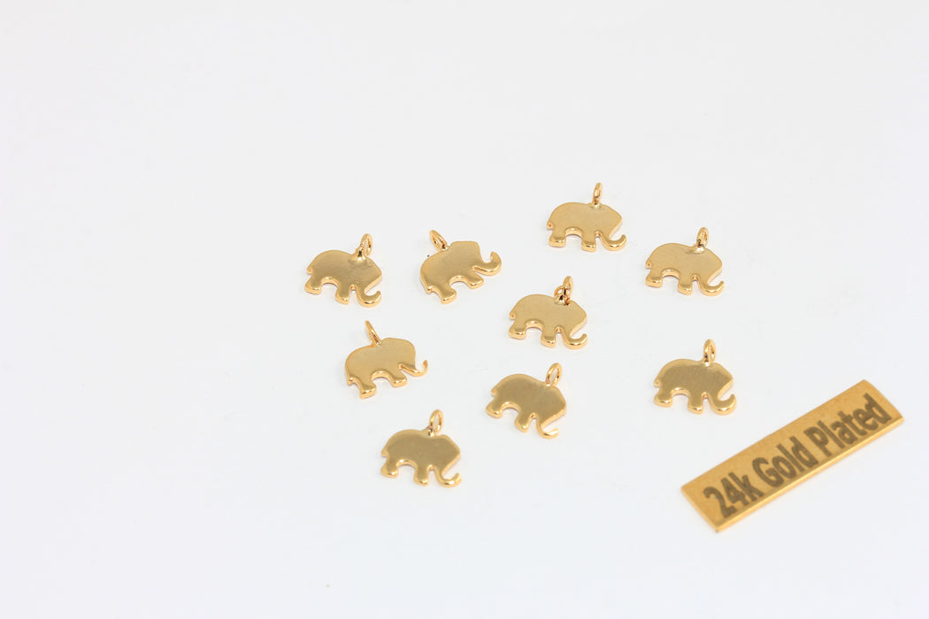 8x10mm 24K Parlak Altın Fil Tılsımı, Minik, Tılsım BRT424