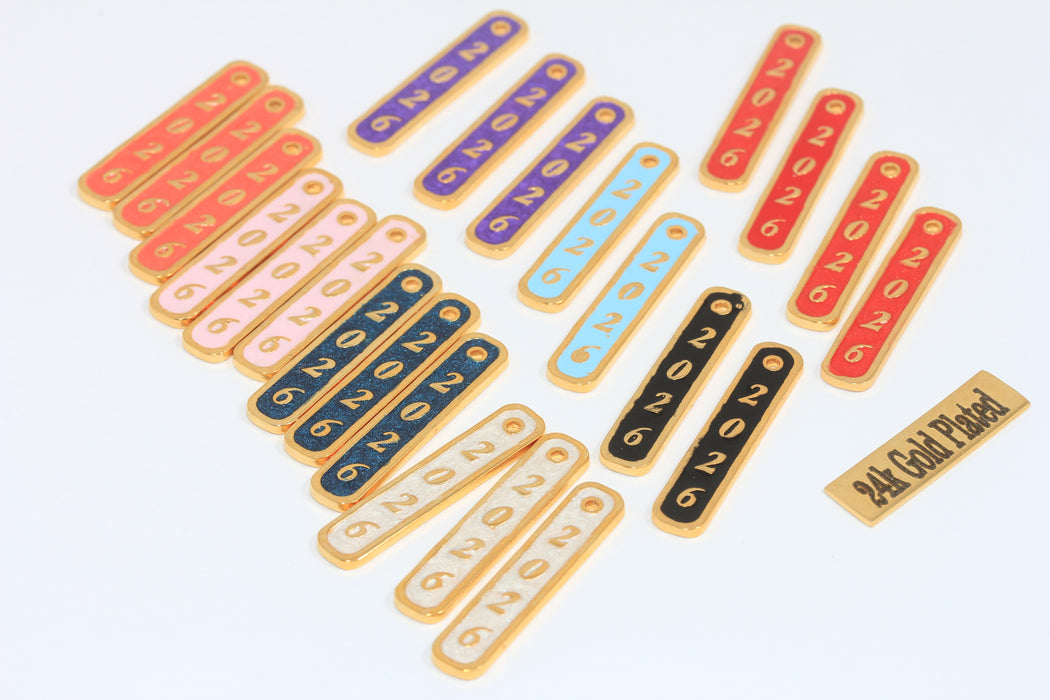 6x29 mm 24 Ayar Parlak Altın Rakam Tılsımları, 2025 Yeni Yıl Bar Kolye Ucu, 2025 Kolye Tılsımı, ROSE18