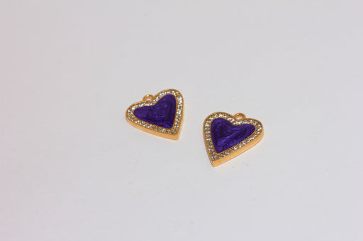 Shiny Gold CZ Heart Charms