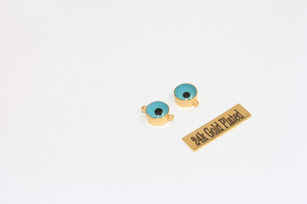 8x10mm 24 Ayar Parlak Altın Nazar Boncuğu, Nazar Boncukları, MLS311