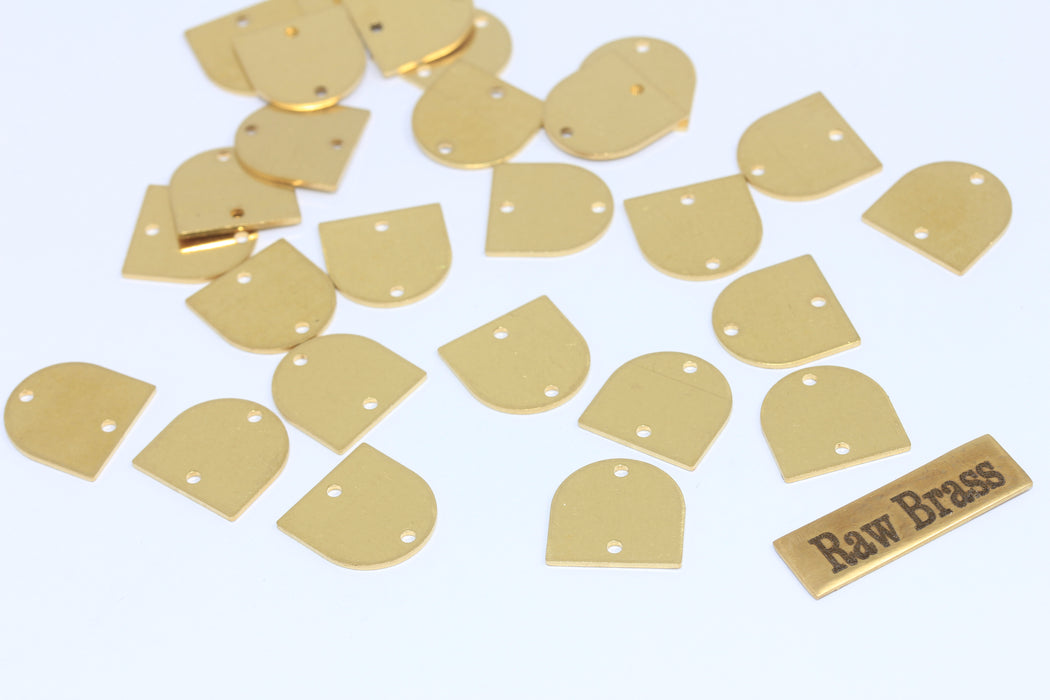 13x13mm Ham Pirinç Yarım Ay, Yarım Daire Tılsımlar, Yırtık MLS654