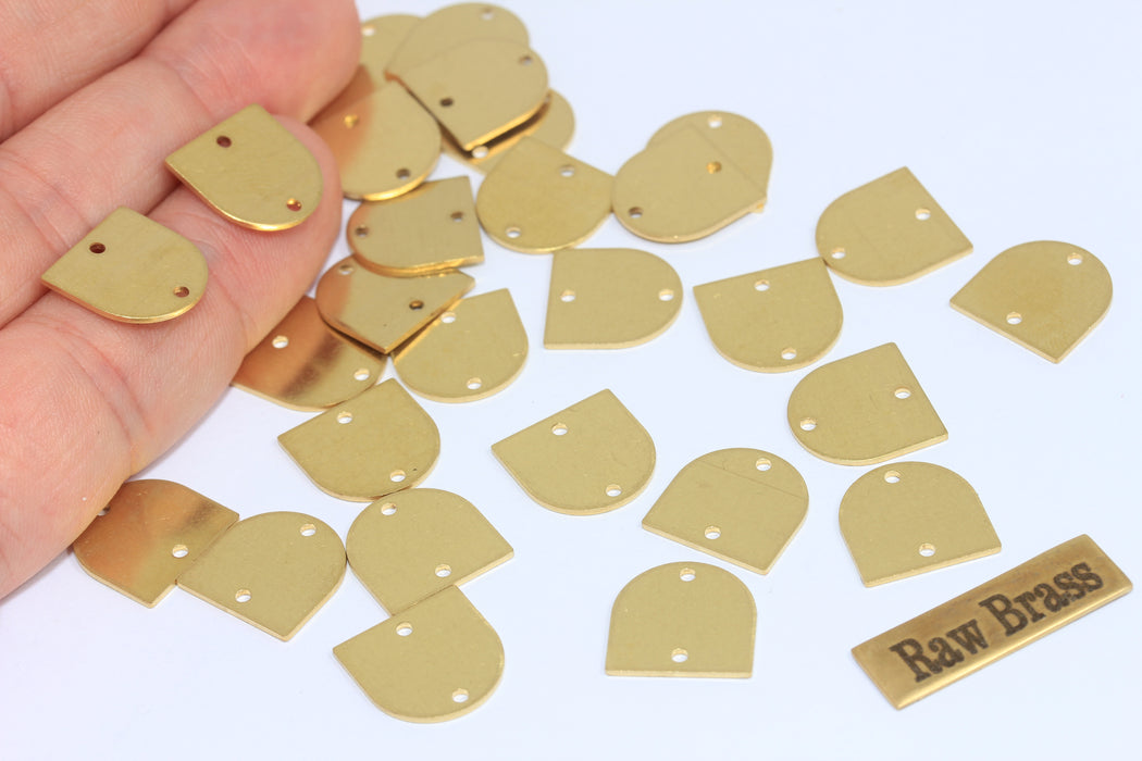 13x13mm Ham Pirinç Yarım Ay, Yarım Daire Tılsımlar, Yırtık MLS654