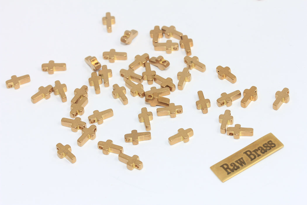 5x9mm Ham Pirinç Haç Kolye, Haç Kolye, Pirinç MLS331