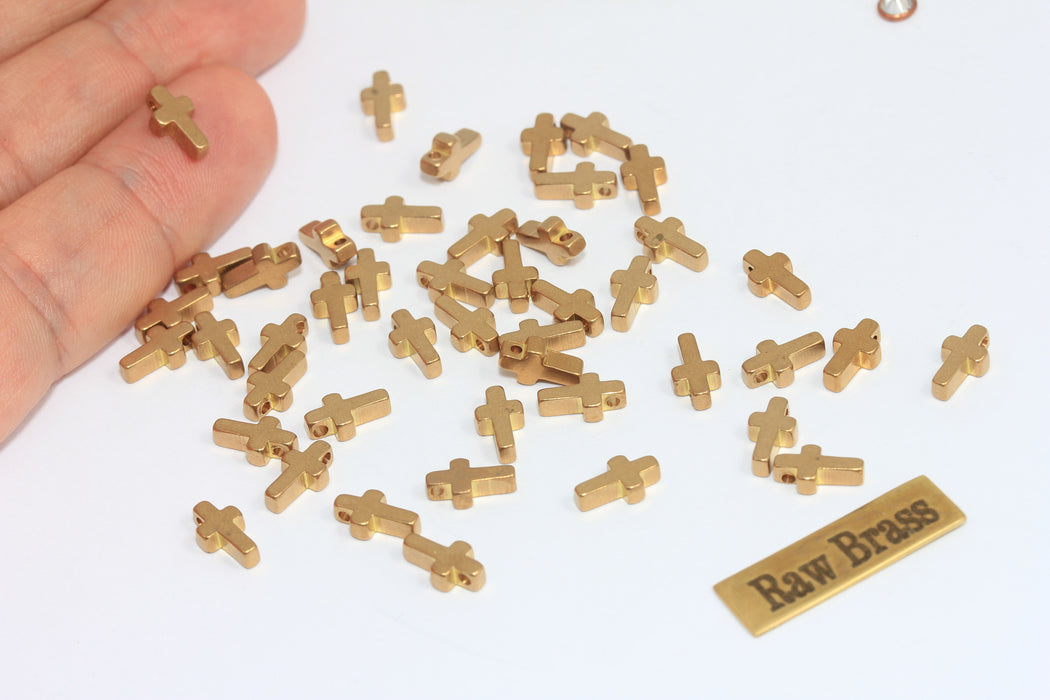 5x9mm Ham Pirinç Haç Kolye, Haç Kolye, Pirinç MLS331