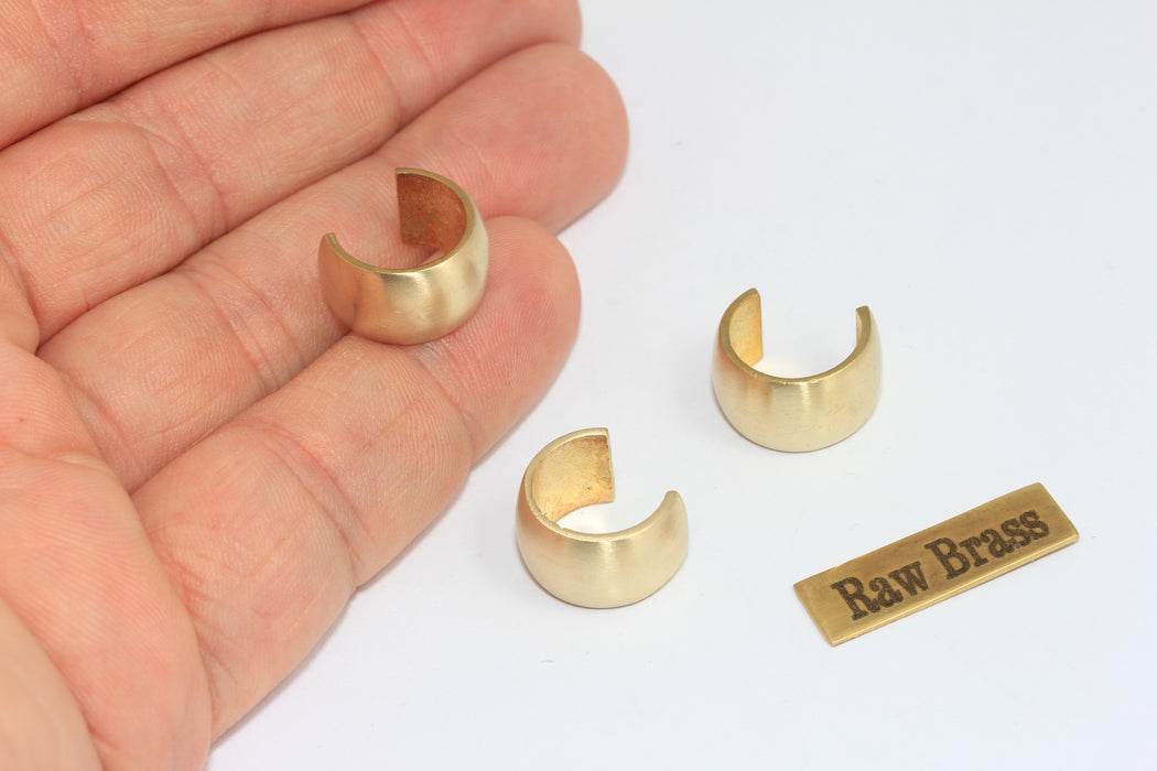 Width 9,5mm Raw Brass Ear Cuffs, Ear Cuff Non Pierced, MLS340