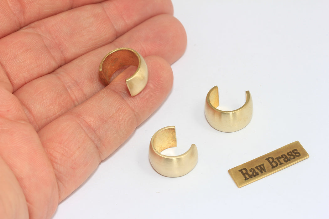 Width 9,5mm Raw Brass Ear Cuffs, Ear Cuff Non Pierced, MLS340