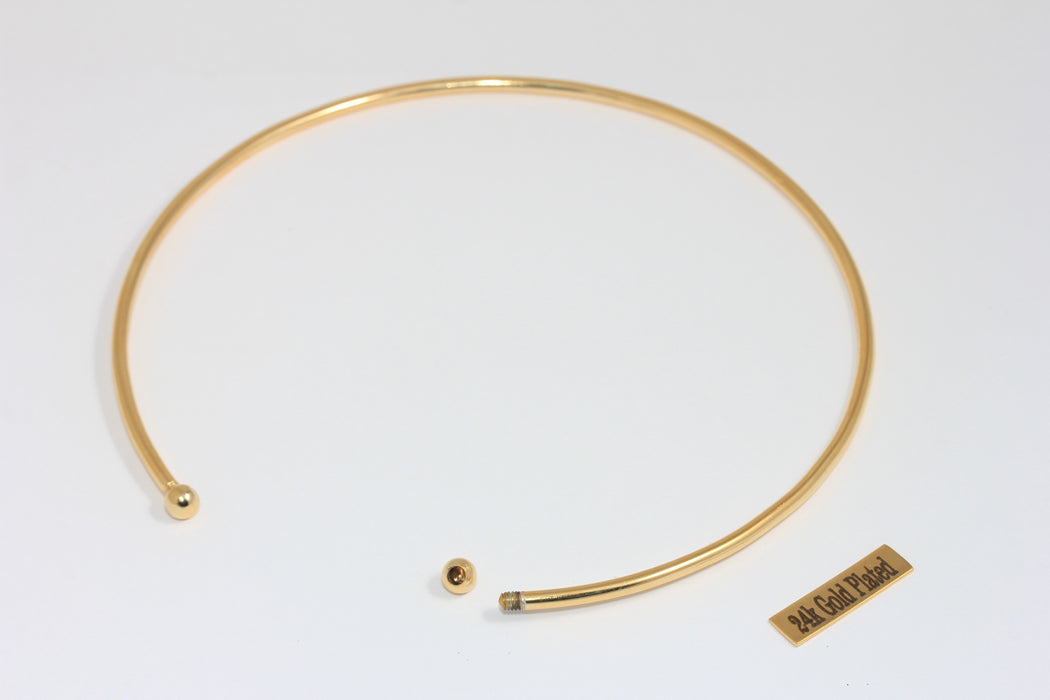 24 Ayar Parlak Altın Gerdanlık, Tel Gerdanlık Kolye, Ayarlanabilir CHK5-1