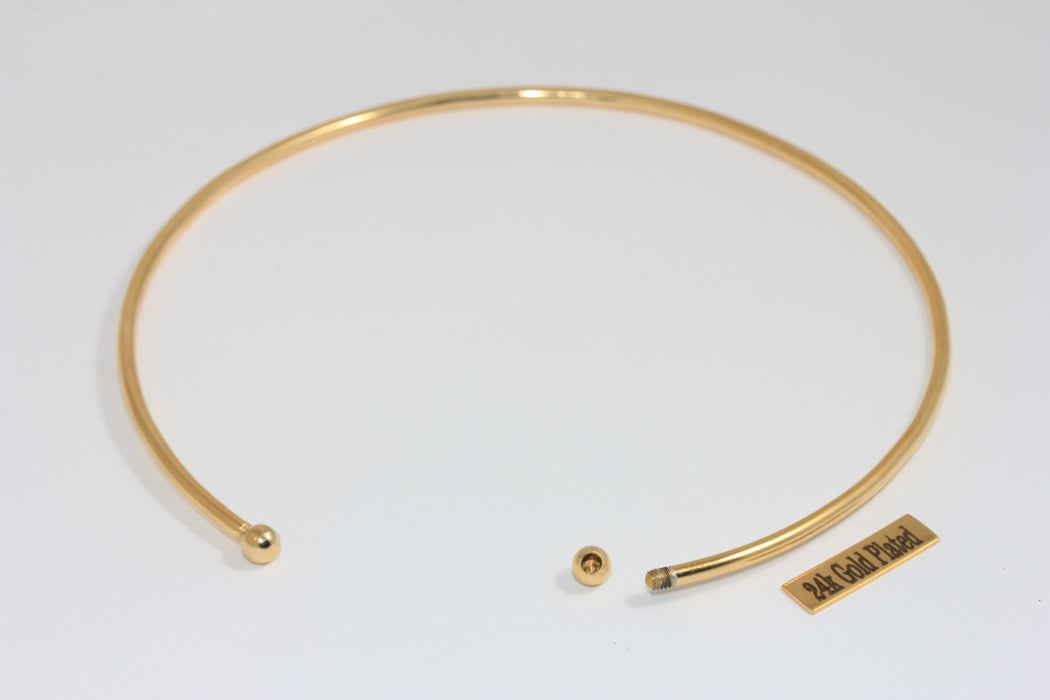 24 Ayar Parlak Altın Gerdanlık, Tel Gerdanlık Kolye, Ayarlanabilir CHK5-1