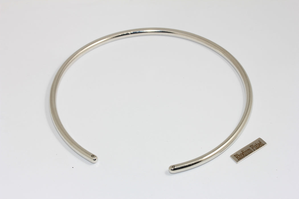 3,5 mm Rodyum Kaplamalı Gerdanlık, Ayarlanabilir İnce Gerdanlık, Tel Gerdanlık Kolye, BXB390-5