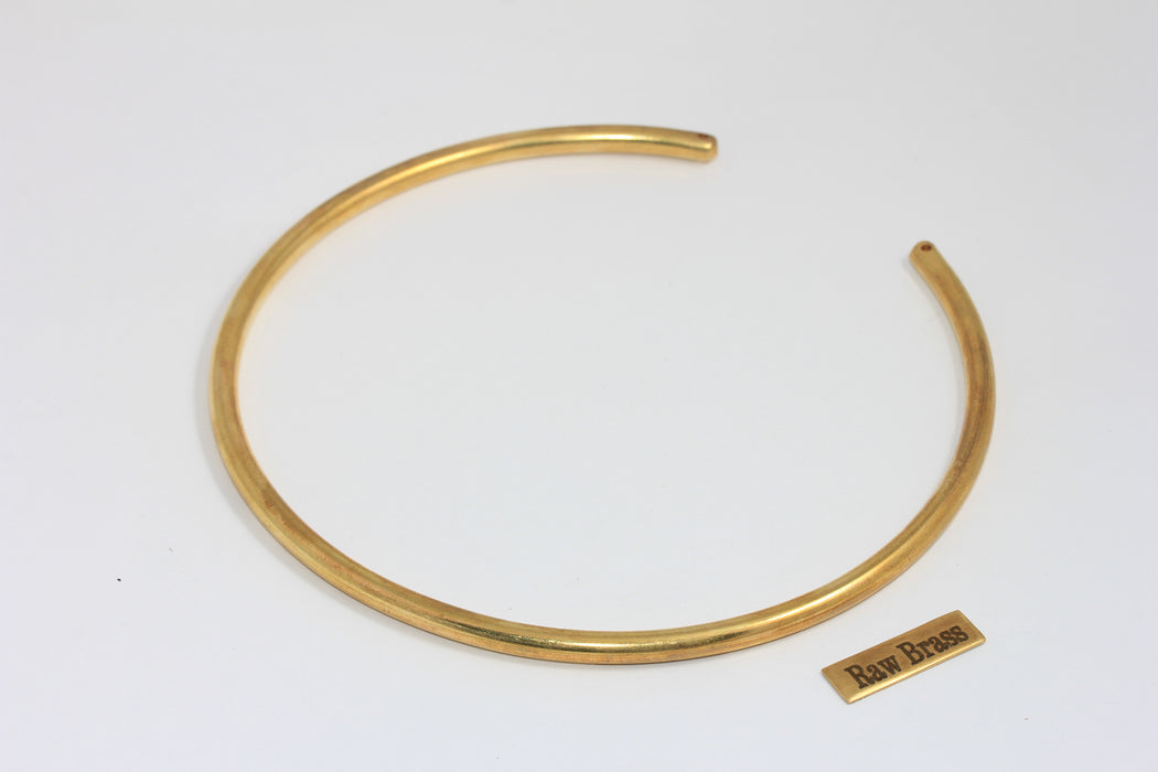 5 mm Ham Pirinç Gerdanlık, Yuvarlak Tel Kolye, Açık Manşet Kolye, BXB404-6