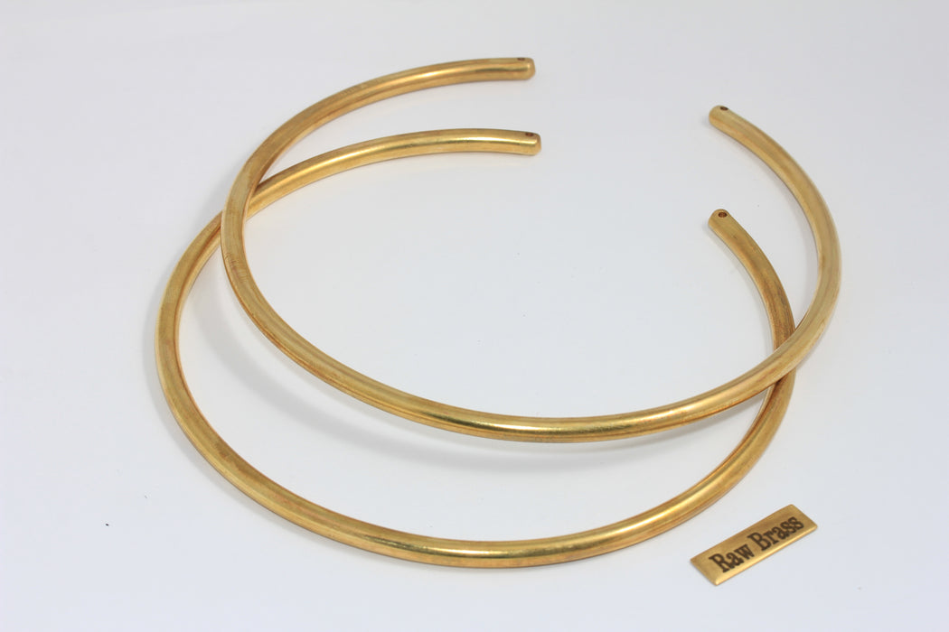 5 mm Ham Pirinç Gerdanlık, Yuvarlak Tel Kolye, Açık Manşet Kolye, BXB404-6