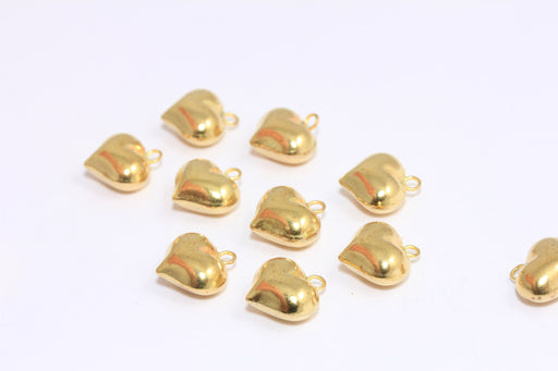 Brass Puffed Heart