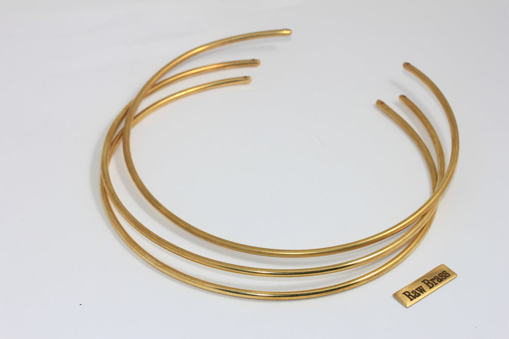 3mm Raw Brass Wire Choker Necklace, Choker Necklace Cuff, Wire Neck Cuff Necklace, Raw Brass Jewelry Findings, CHK529-5