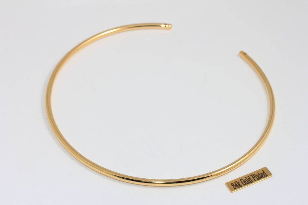 24 Ayar Parlak Altın Gerdanlık, Tel Gerdanlık Kolye, Ayarlanabilir BXB382-1