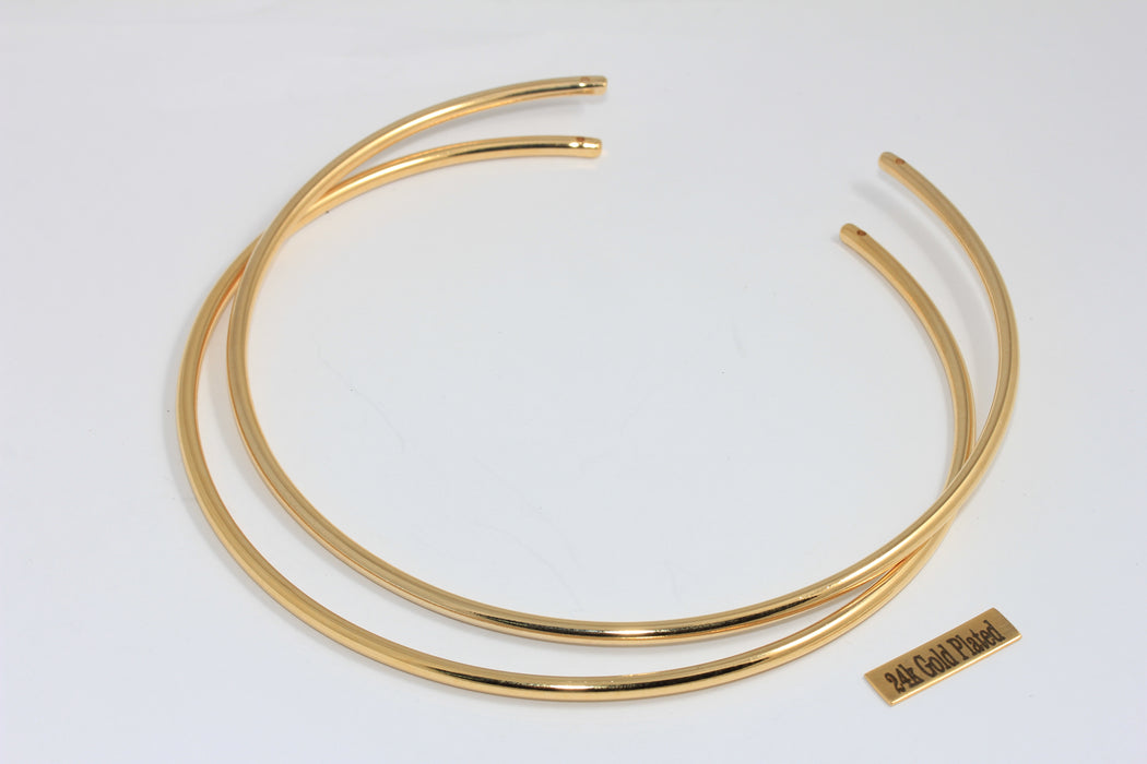 24 Ayar Parlak Altın Gerdanlık, Tel Gerdanlık Kolye, Ayarlanabilir BXB382-1