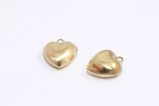 Brass Puffed Heart