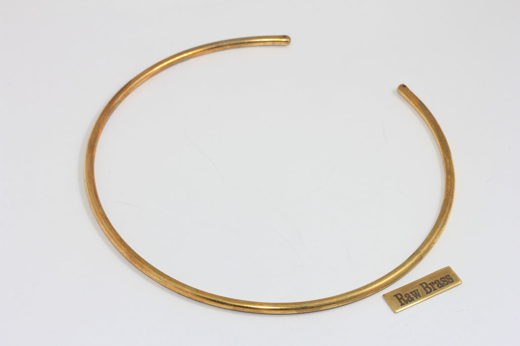 3,5mm Raw Brass Choker, Wire Choker Necklace, CHK228-2