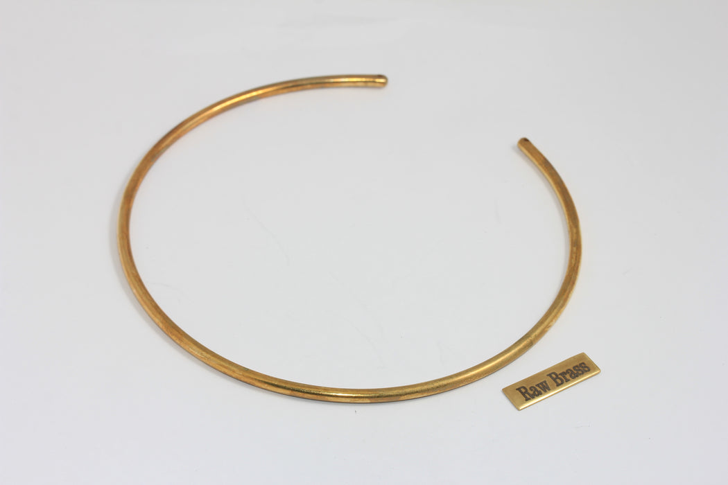 3,5mm Raw Brass Choker, Wire Choker Necklace, CHK228-2