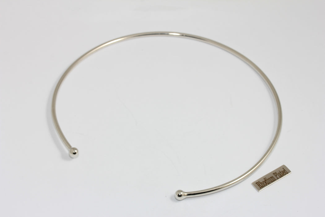 2 mm Rodyum Kaplama Gerdanlık, Tel Gerdanlık, Ayarlanabilir Kolye, CHK328-2