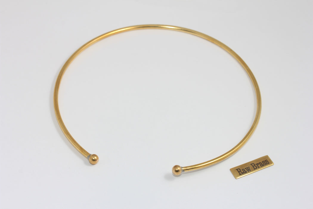 1,5 mm Ham Pirinç Gerdanlık Kolye, Tel Açık Manşet Kolye, Top Yaka Manşet, TVF35