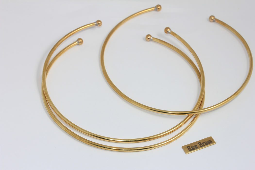 1,5 mm Ham Pirinç Gerdanlık Kolye, Tel Açık Manşet Kolye, Top Yaka Manşet, TVF35