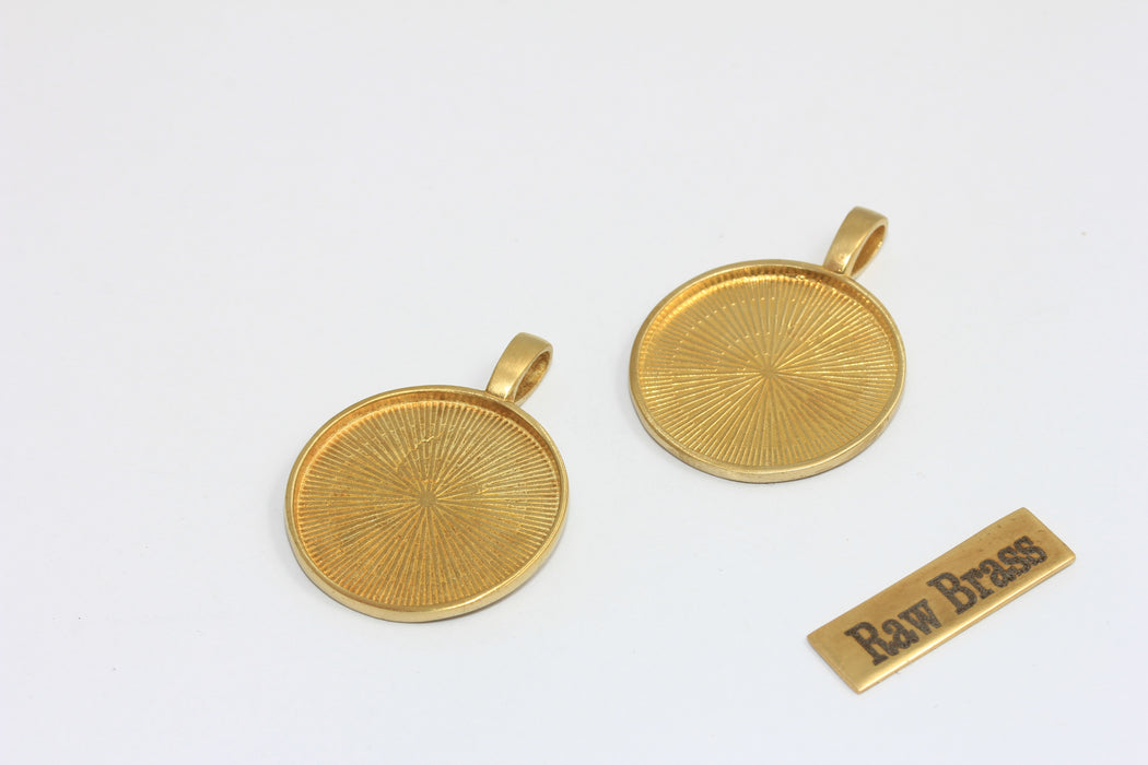 26x35 mm Ham Pirinç Madalyon Tılsımı, Çerçeve Kabaşon Tılsımları, KDR3