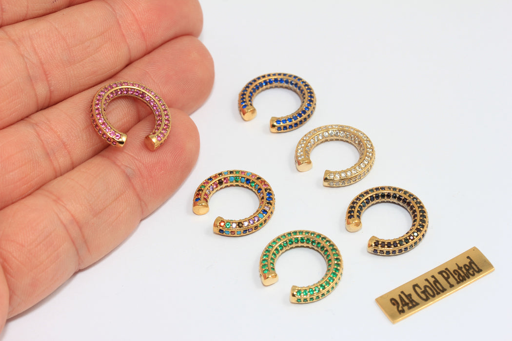 16 mm Rodyum Kaplamalı CZ Mikro Taşlı Kulak Manşetleri, Zarif Kulak Manşetleri, Turkuaz Taşlı Mikro Taşlı Kulak Manşeti, Gümüş Kaplama Küpeler, MLS688