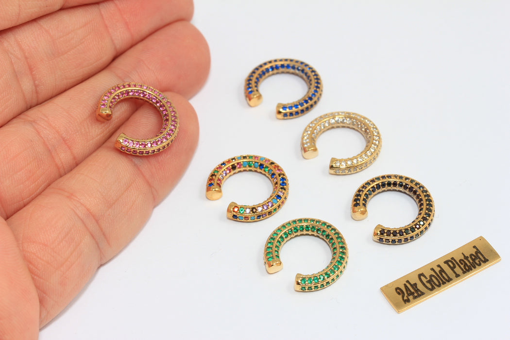 16 mm Rodyum Kaplamalı CZ Mikro Taşlı Kulak Manşetleri, Zarif Kulak Manşetleri, Turkuaz Taşlı Mikro Taşlı Kulak Manşeti, Gümüş Kaplama Küpeler, MLS688