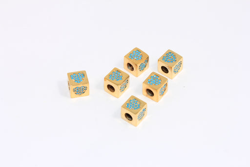 Shiny Gold CZ Heart Beads