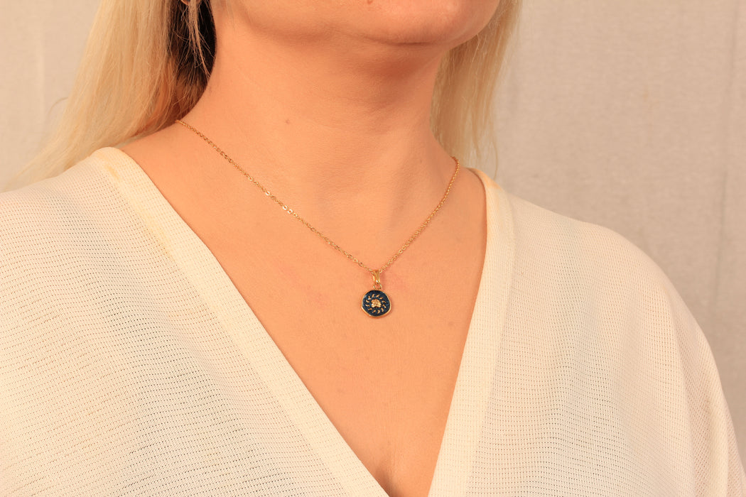 Collana a forma di cuore in oro lucido 24k da 17'', collana a forma di cuore in smalto rosso,