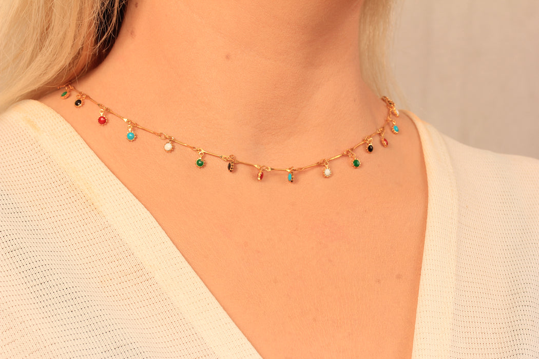 Collana a forma di cuore in oro lucido 24k da 17'', collana a forma di cuore in smalto rosso,